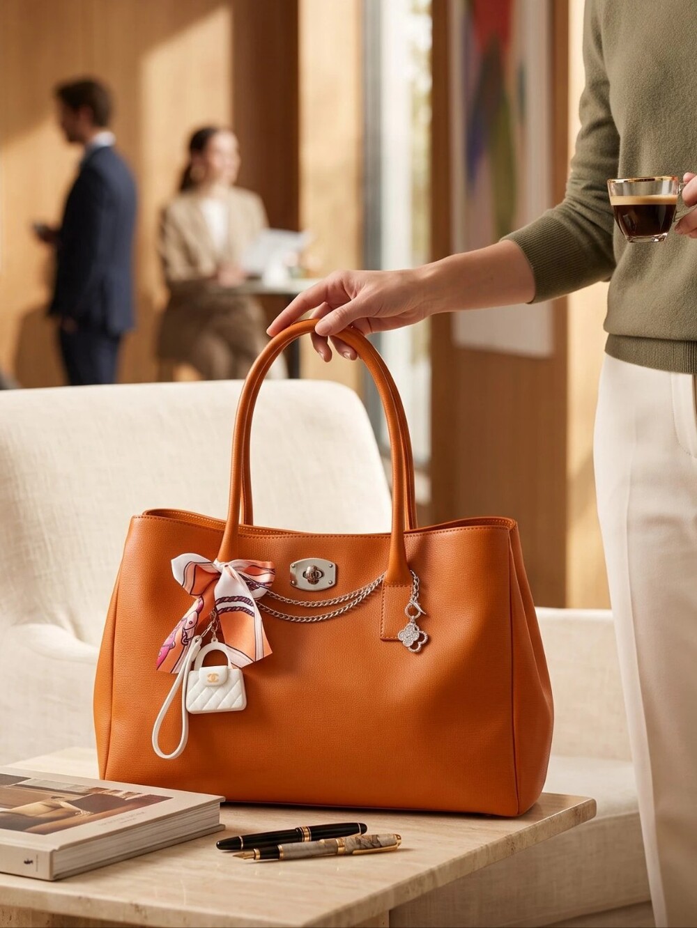 Furla Cognac Leather Satchel - Picture 2 of 11